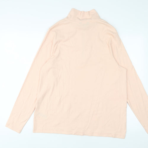 Marks and Spencer Womens Pink Cotton Pullover Sweatshirt Size 22 Zip - 1/2 Zip