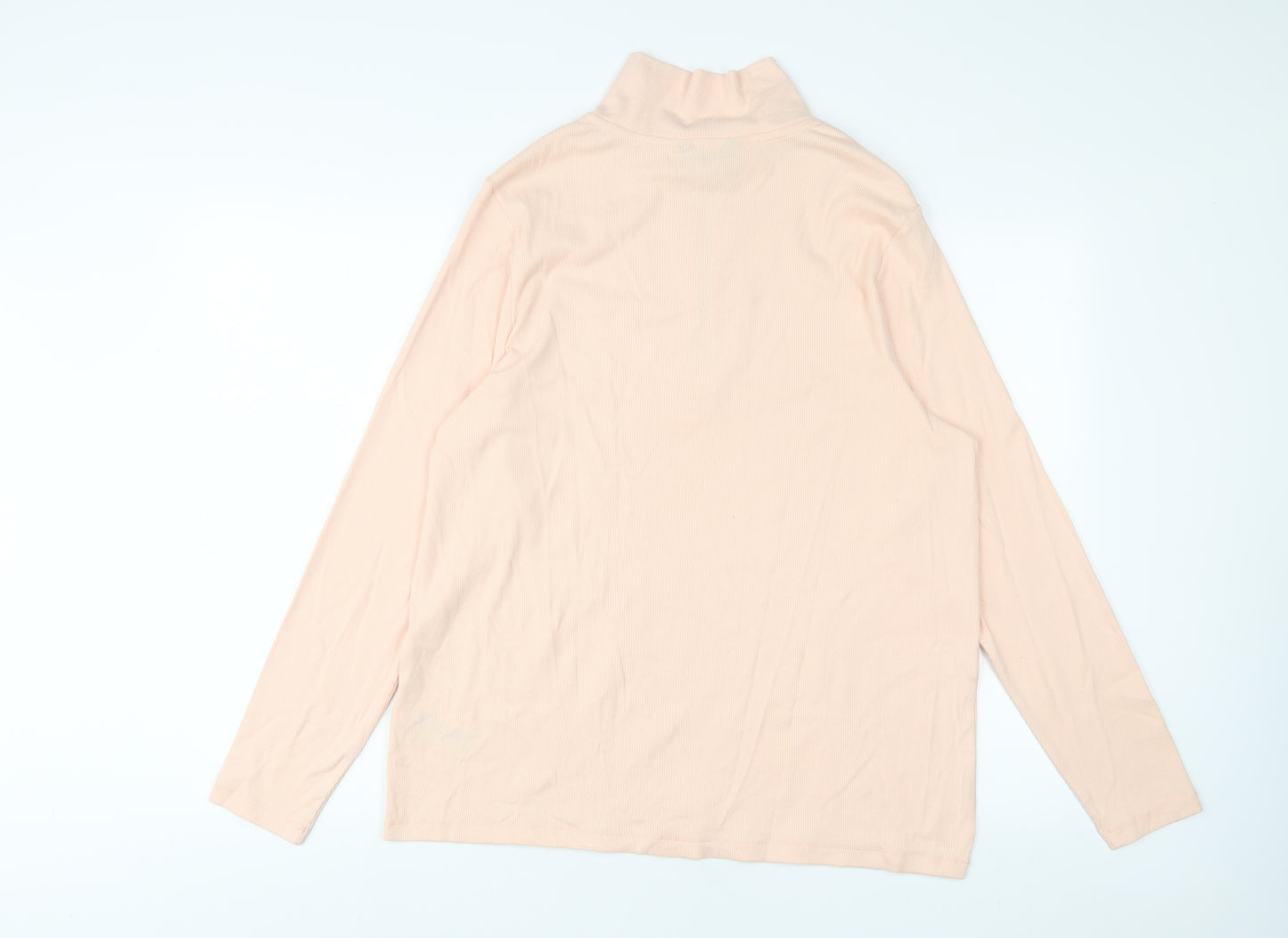 Marks and Spencer Womens Pink Cotton Pullover Sweatshirt Size 22 Zip - 1/2 Zip