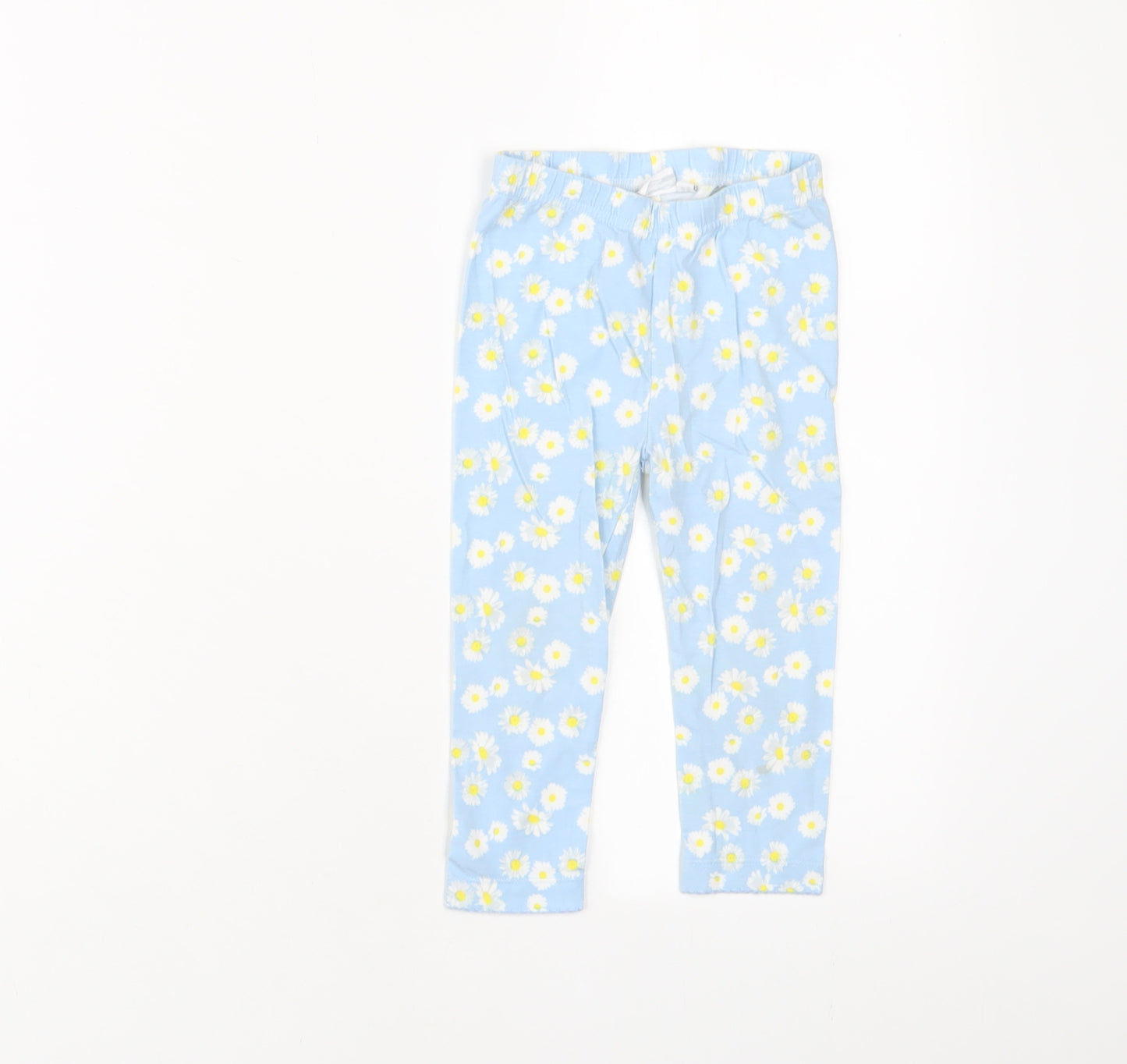 Blue Zoo Girls Blue Floral Cotton Capri Leggings Size 12-18 Months Pullover