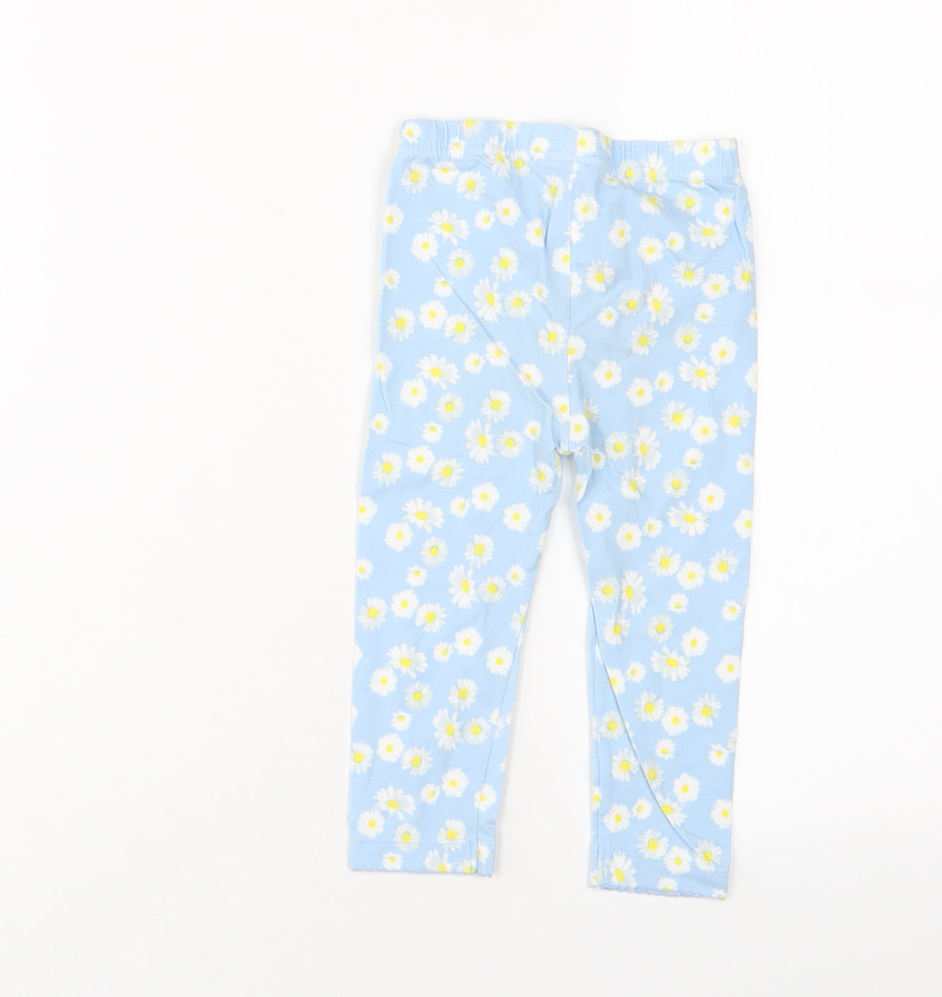 Blue Zoo Girls Blue Floral Cotton Capri Leggings Size 12-18 Months Pullover