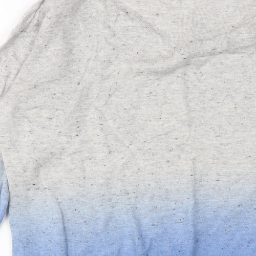 YAYA Womens Blue Cowl Neck Cotton Pullover Jumper Size M