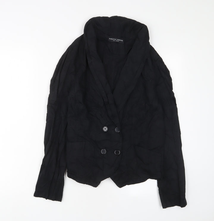 Dorothy Perkins Womens Black Biker Jacket Size 16 Button