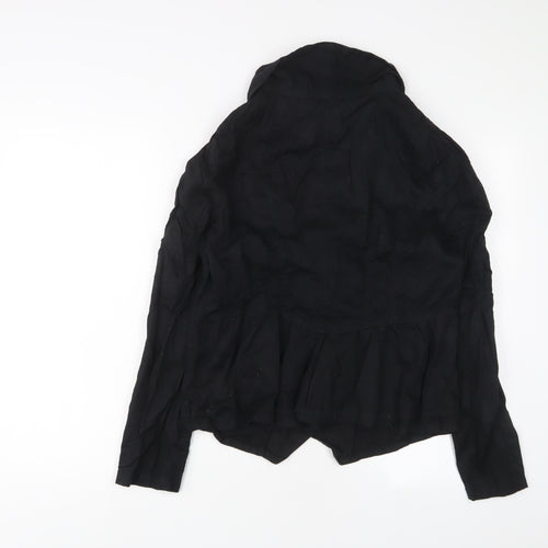 Dorothy Perkins Womens Black Biker Jacket Size 16 Button