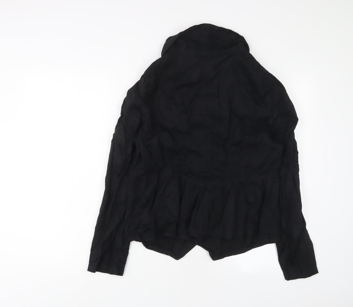 Dorothy Perkins Womens Black Biker Jacket Size 16 Button