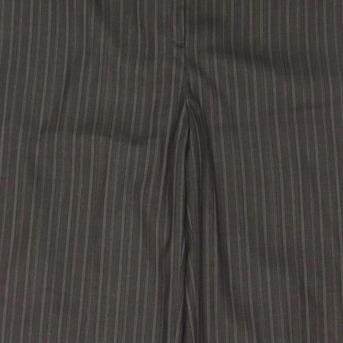 NEXT Womens Brown Striped Polyester Trousers Size 10 L31 in Regular Zip