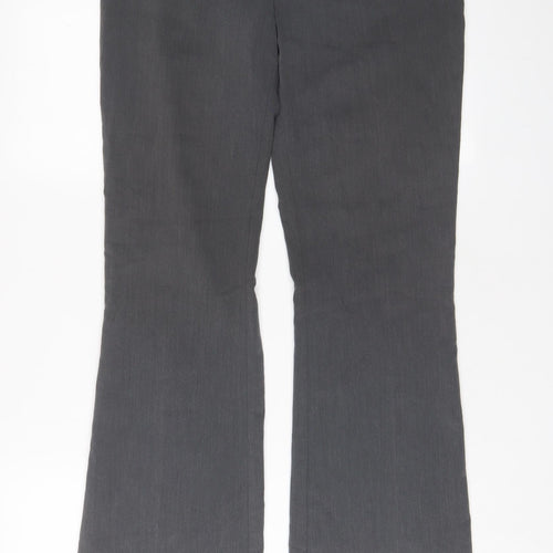 Topshop Womens Grey Polyester Trousers Size 10 L30 in Regular Hook & Eye