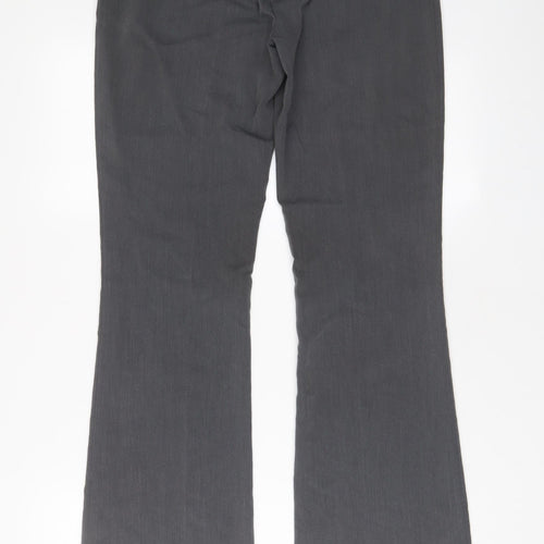 Topshop Womens Grey Polyester Trousers Size 10 L30 in Regular Hook & Eye