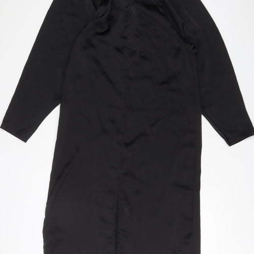 H&M Womens Black Polyester Sheath Size S V-Neck Pullover