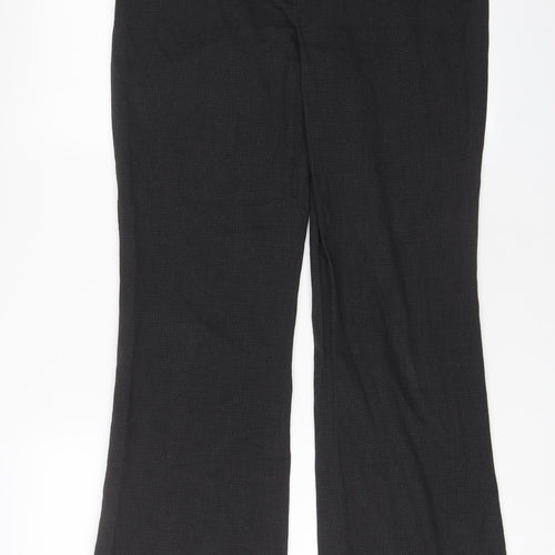 Marks and Spencer Womens Grey Polyester Trousers Size 12 L30 in Regular Zip