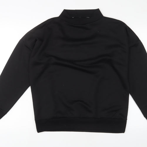 Boohoo Womens Black Polyester Pullover Sweatshirt Size 14 Pullover - Keyhole neck