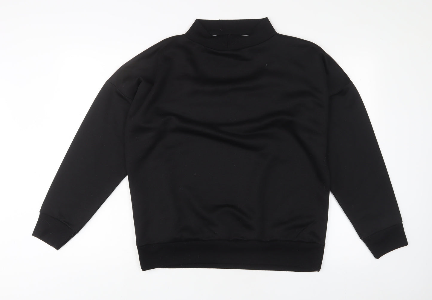 Boohoo Womens Black Polyester Pullover Sweatshirt Size 14 Pullover - Keyhole neck