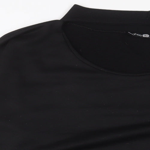 Boohoo Womens Black Polyester Pullover Sweatshirt Size 14 Pullover - Keyhole neck