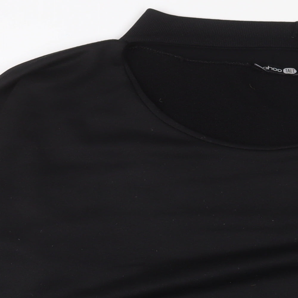 Boohoo Womens Black Polyester Pullover Sweatshirt Size 14 Pullover - Keyhole neck