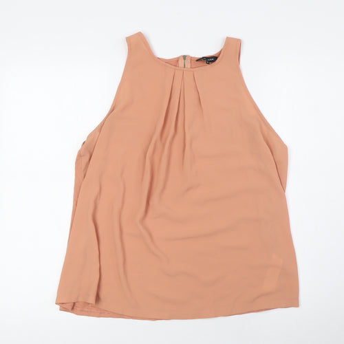 New Look Womens Pink Viscose Basic Blouse Size 14 Round Neck