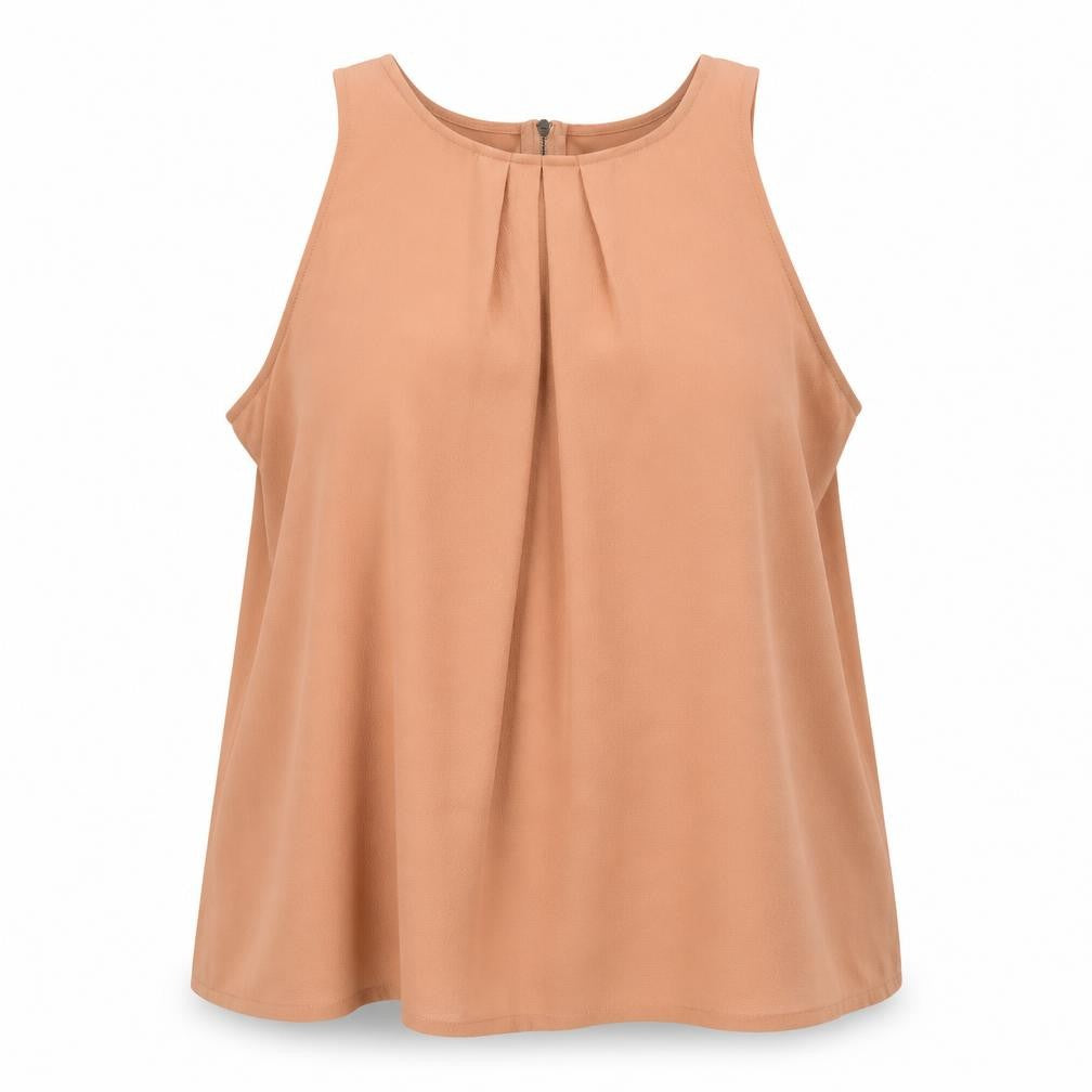 New Look Womens Pink Viscose Basic Blouse Size 14 Round Neck