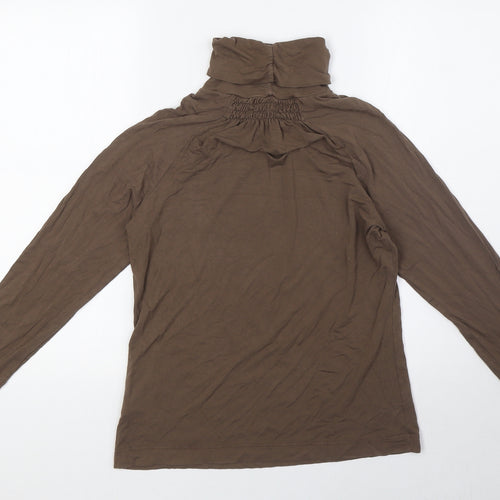Kapalua Womens Brown Viscose Basic Blouse Size M High Neck