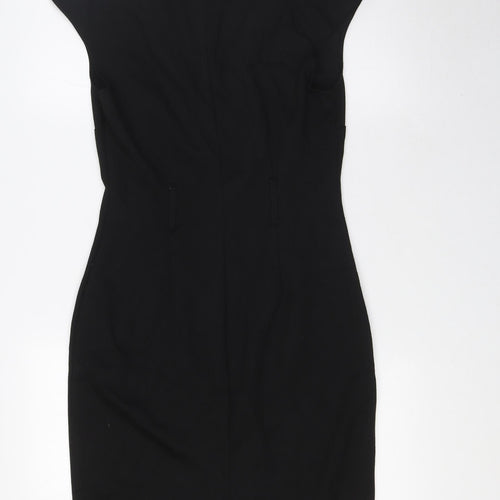 Femme Womens Black Polyester Pencil Dress Size 10 V-Neck