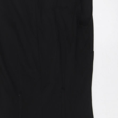 Femme Womens Black Polyester Pencil Dress Size 10 V-Neck