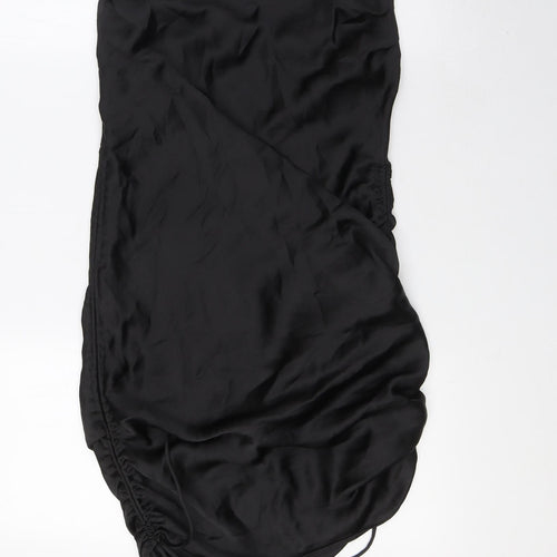 Zara Womens Black Polyester A-Line Size S Cowl Neck