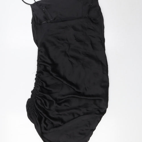 Zara Womens Black Polyester A-Line Size S Cowl Neck