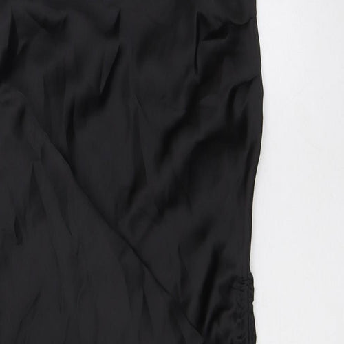 Zara Womens Black Polyester A-Line Size S Cowl Neck