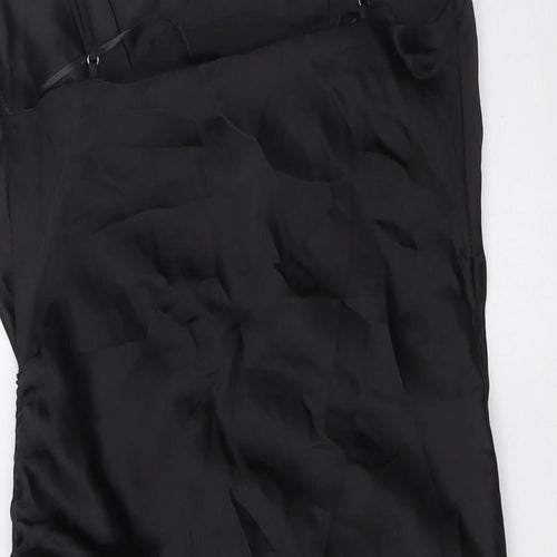 Zara Womens Black Polyester A-Line Size S Cowl Neck