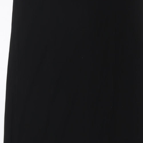 Frank Usher Womens Black Rayon A-Line Size 14 V-Neck Zip - Evening Wear