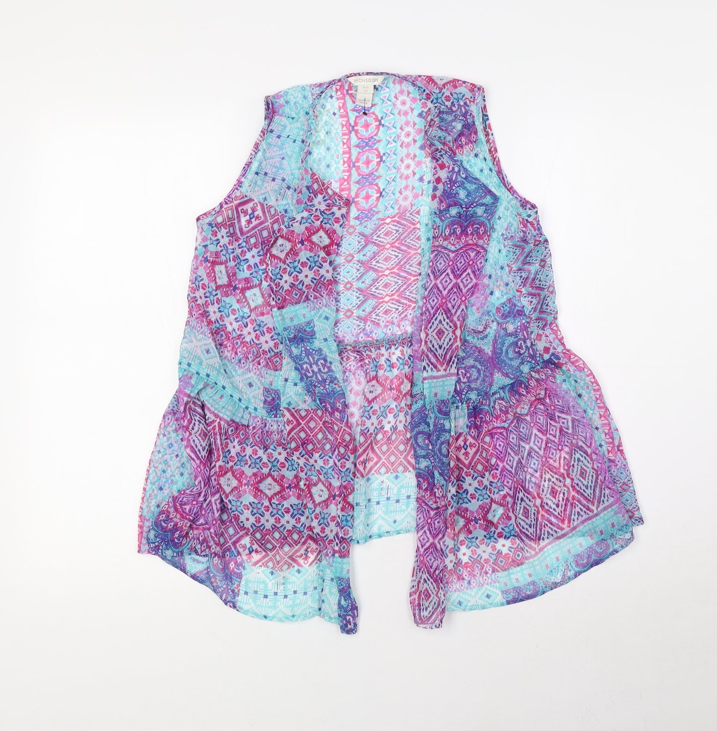 Monsoon Girls Multicoloured Polyester Kimono Blouse Size 12-13 Years V-Neck
