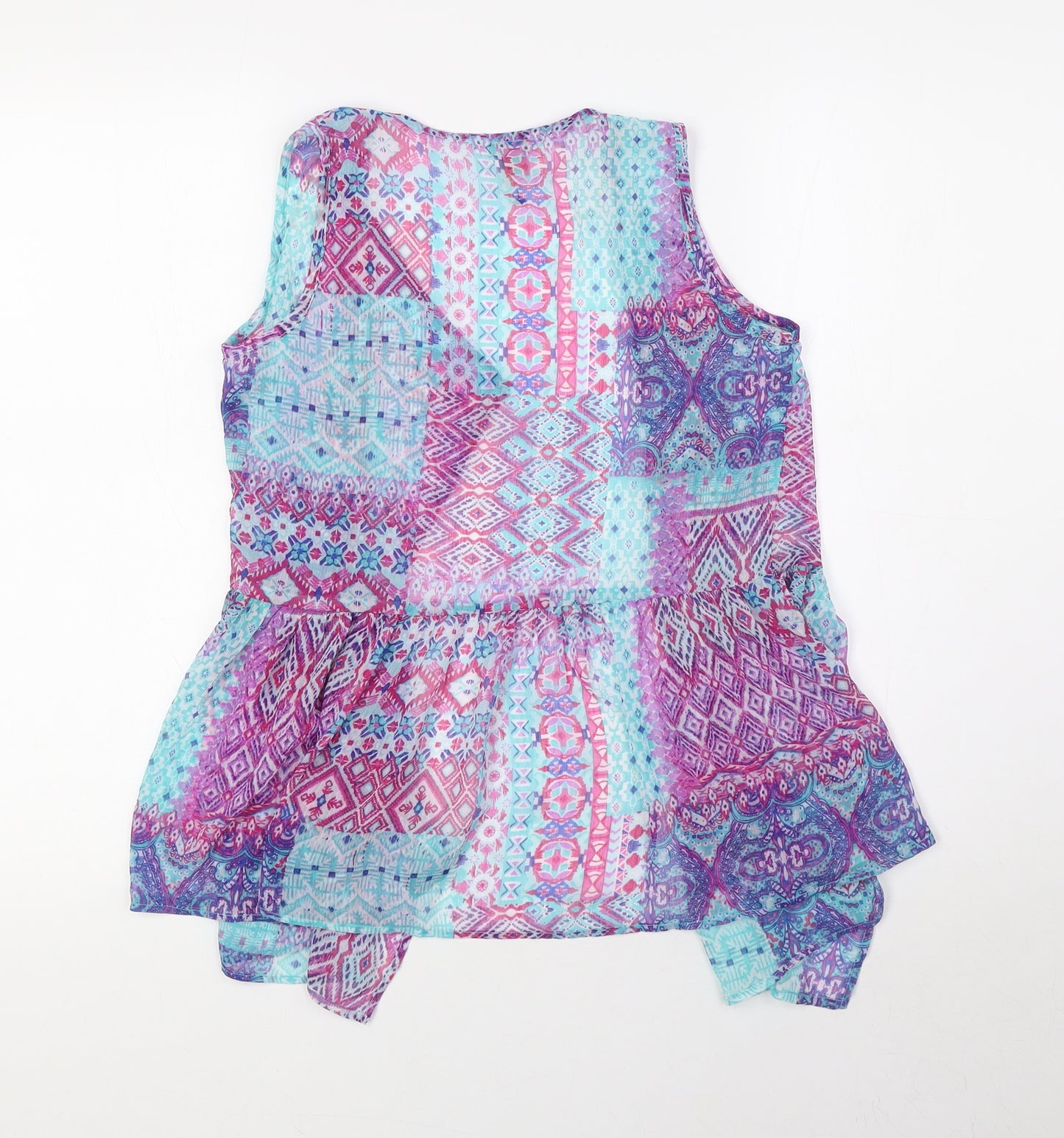 Monsoon Girls Multicoloured Polyester Kimono Blouse Size 12-13 Years V-Neck