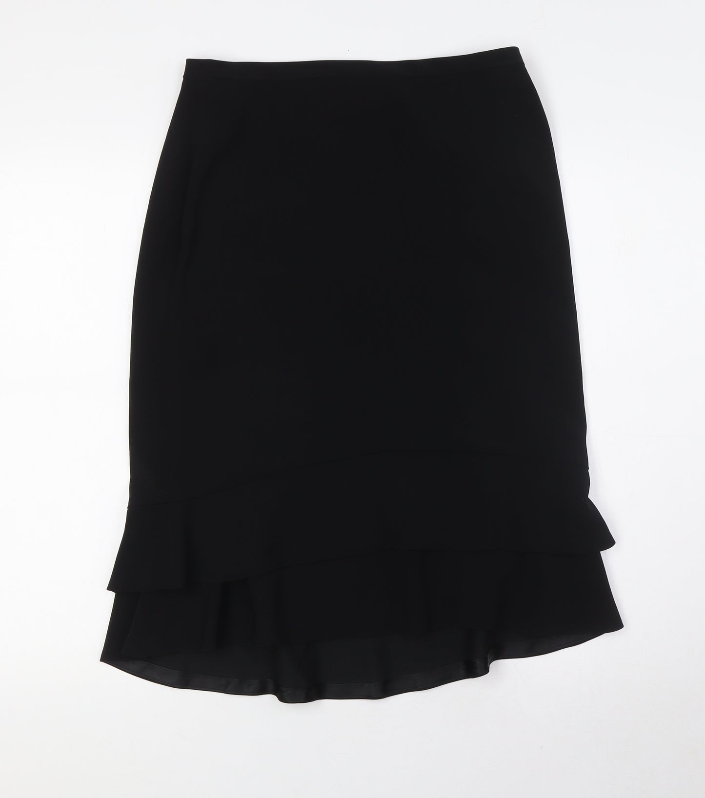 Artigiano Womens Black Polyester A-Line Skirt Size 12 Zip - Layered