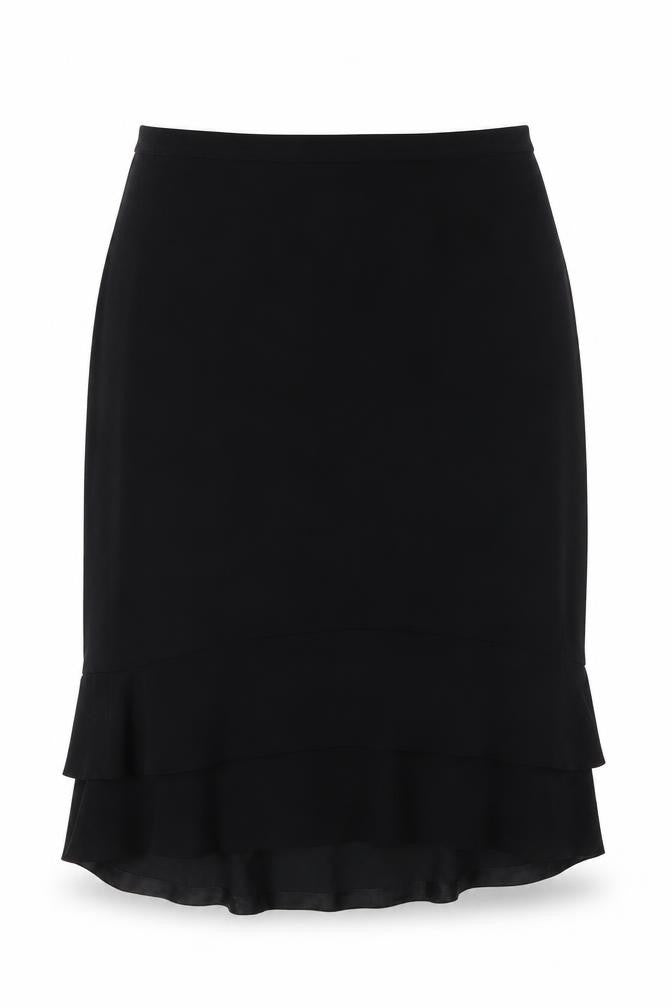 Artigiano Womens Black Polyester A-Line Skirt Size 12 Zip - Layered