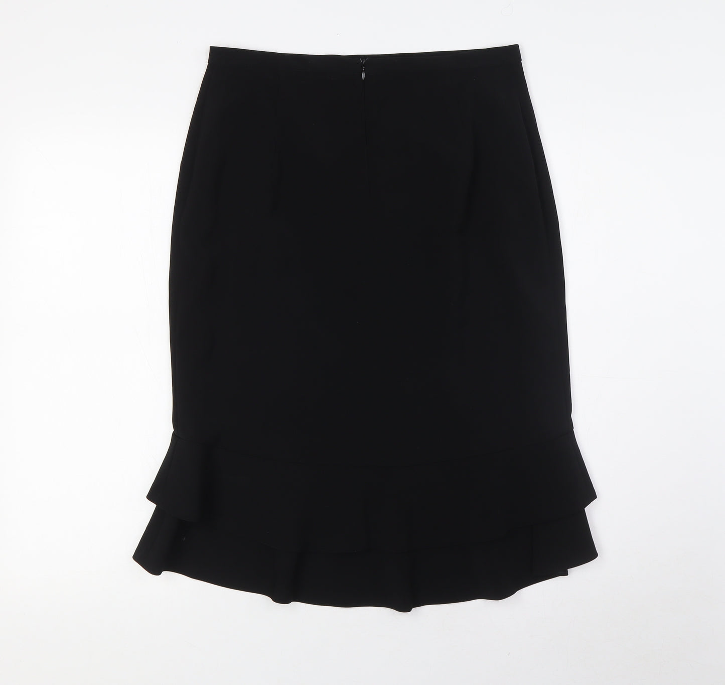 Artigiano Womens Black Polyester A-Line Skirt Size 12 Zip - Layered