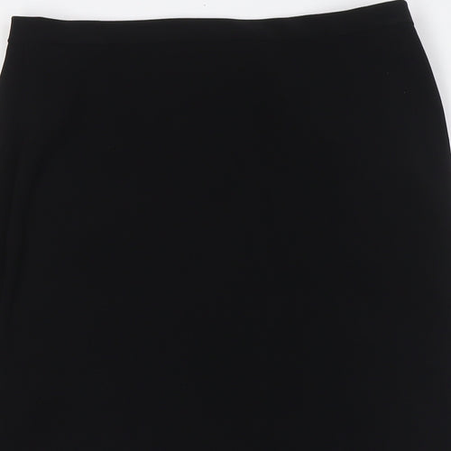 Artigiano Womens Black Polyester A-Line Skirt Size 12 Zip - Layered