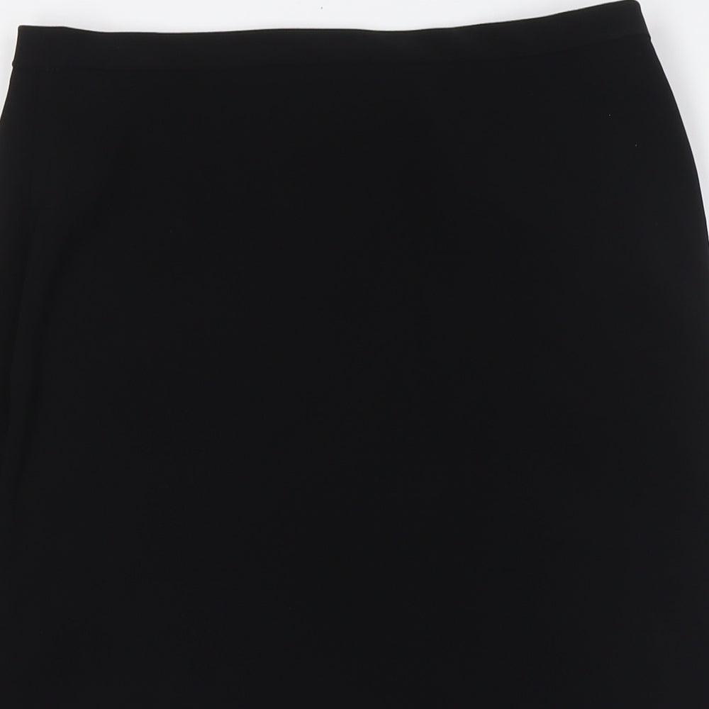 Artigiano Womens Black Polyester A-Line Skirt Size 12 Zip - Layered