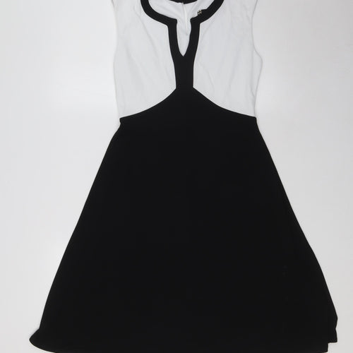 Principles Womens Black Polyester A-Line Size 8 Sweetheart