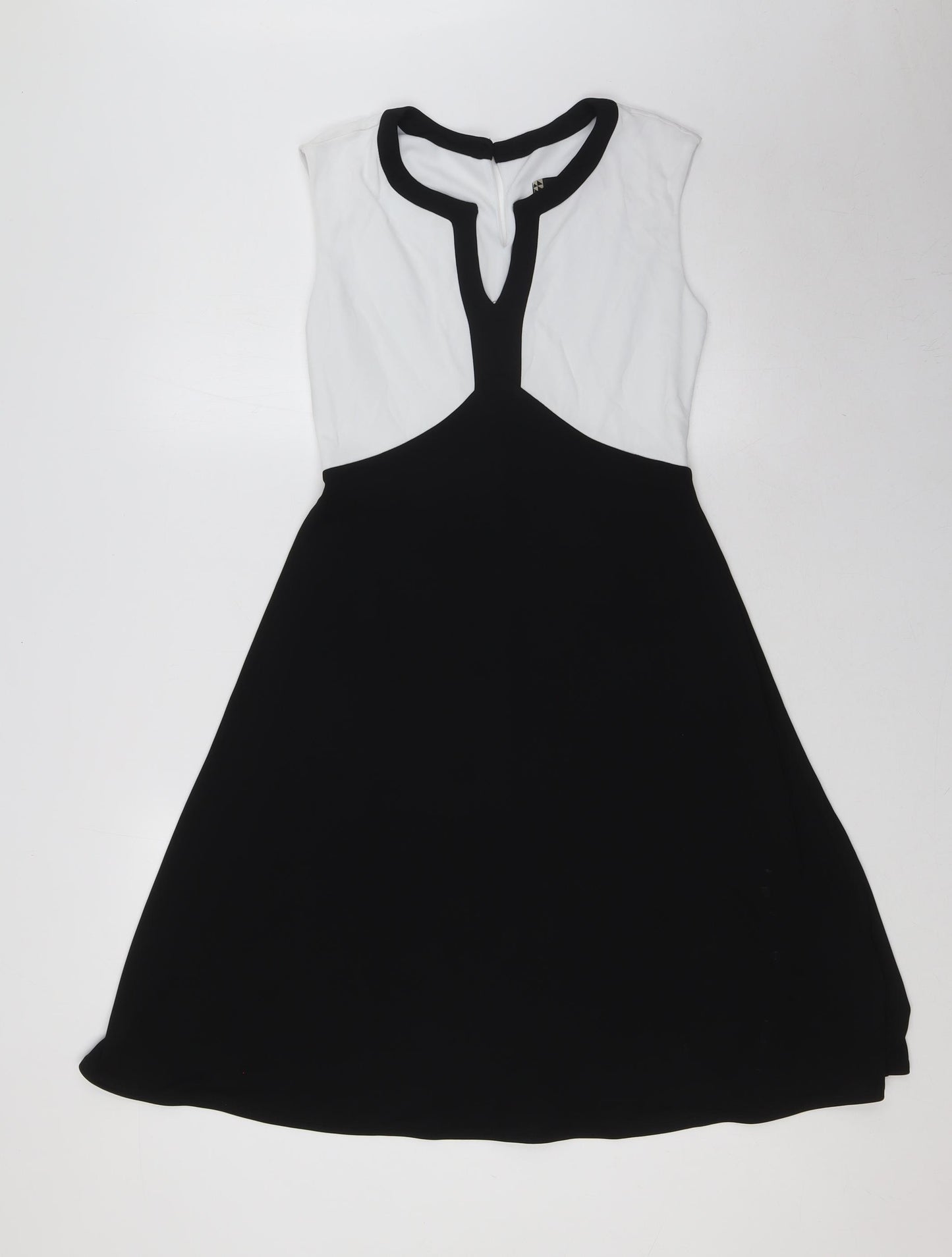 Principles Womens Black Polyester A-Line Size 8 Sweetheart