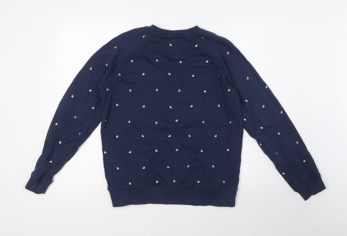 Crew Clothing Womens Blue Cotton Pullover Sweatshirt Size S - Hearts