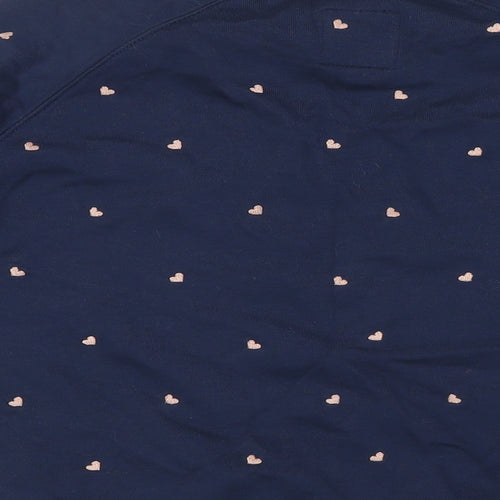 Crew Clothing Womens Blue Cotton Pullover Sweatshirt Size S - Hearts