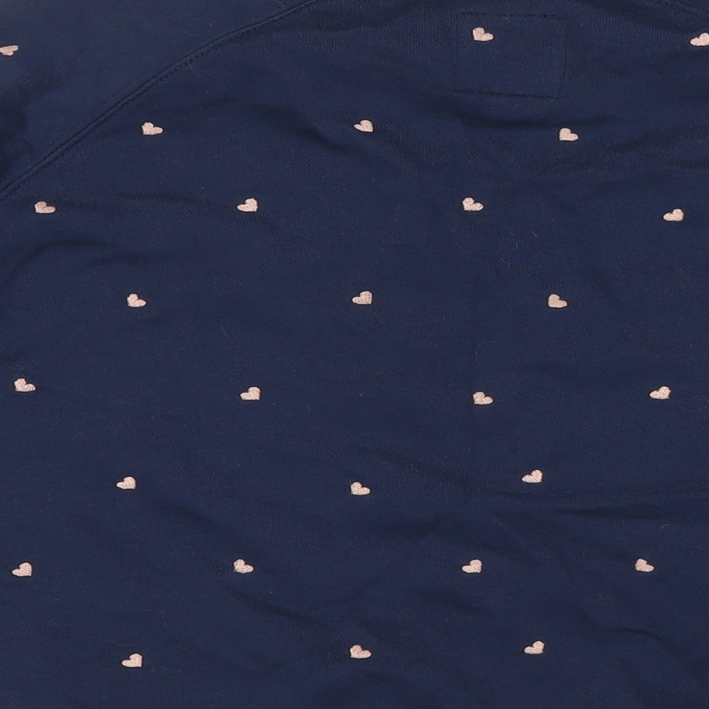 Crew Clothing Womens Blue Cotton Pullover Sweatshirt Size S - Hearts