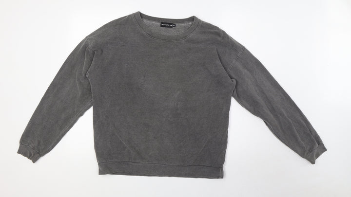 PRETTYLITTLETHING Womens Grey Cotton Pullover Sweatshirt Size XS