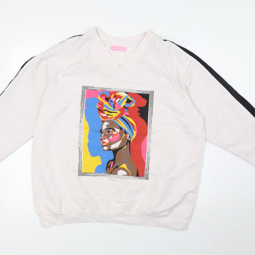Wawa Womens Pink Cotton Pullover Sweatshirt Size 16 - V Neck
