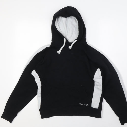 Toffs Womens Black Cotton Pullover Hoodie Size S - Retro