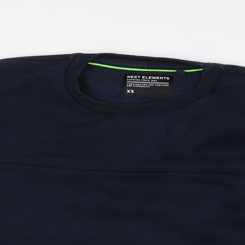 NEXT Mens Blue Cotton Pullover Sweatshirt Size XS - Sleeve Pocket