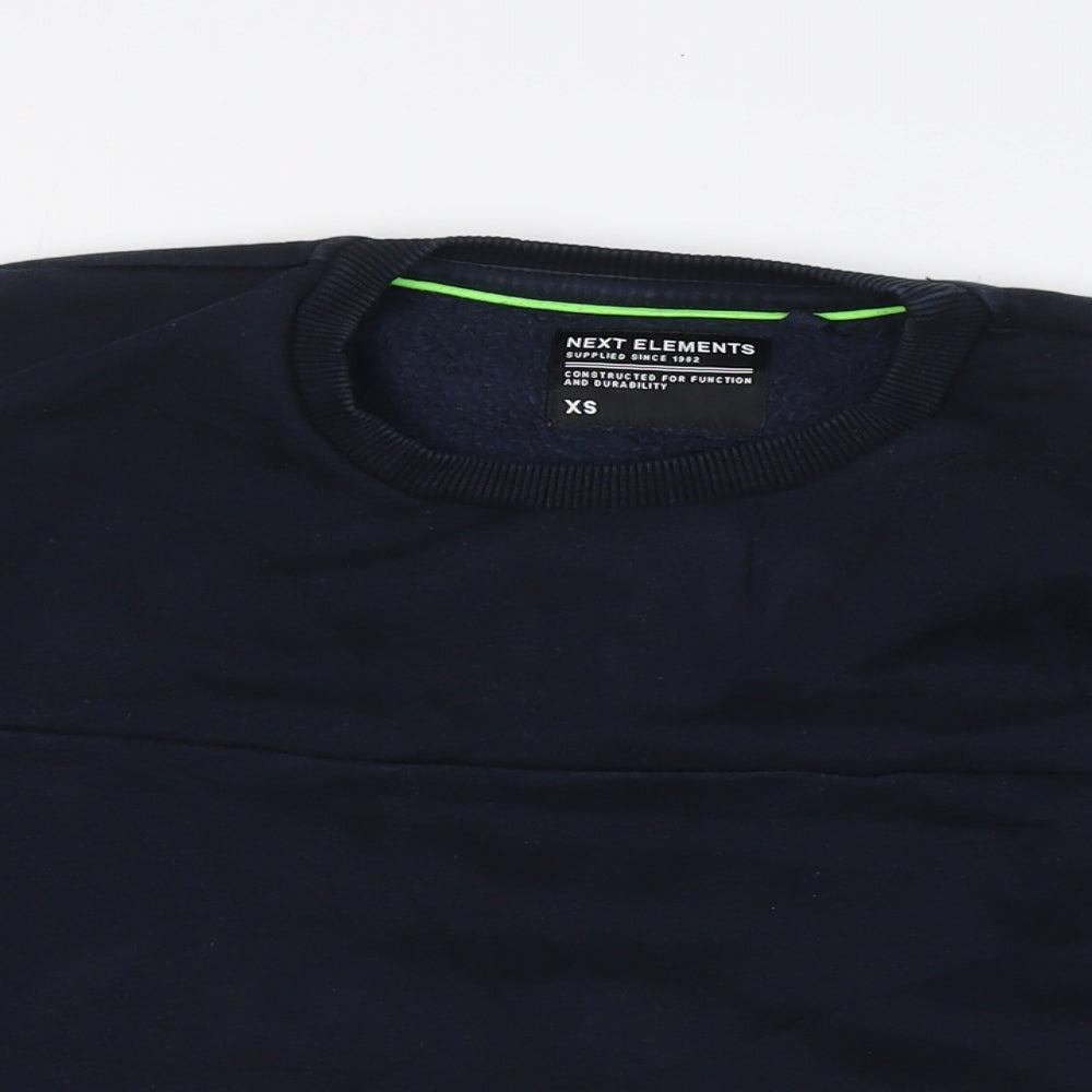 NEXT Mens Blue Cotton Pullover Sweatshirt Size XS - Sleeve Pocket