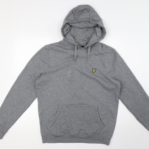 Lyle & Scott Mens Grey Cotton Pullover Hoodie Size M