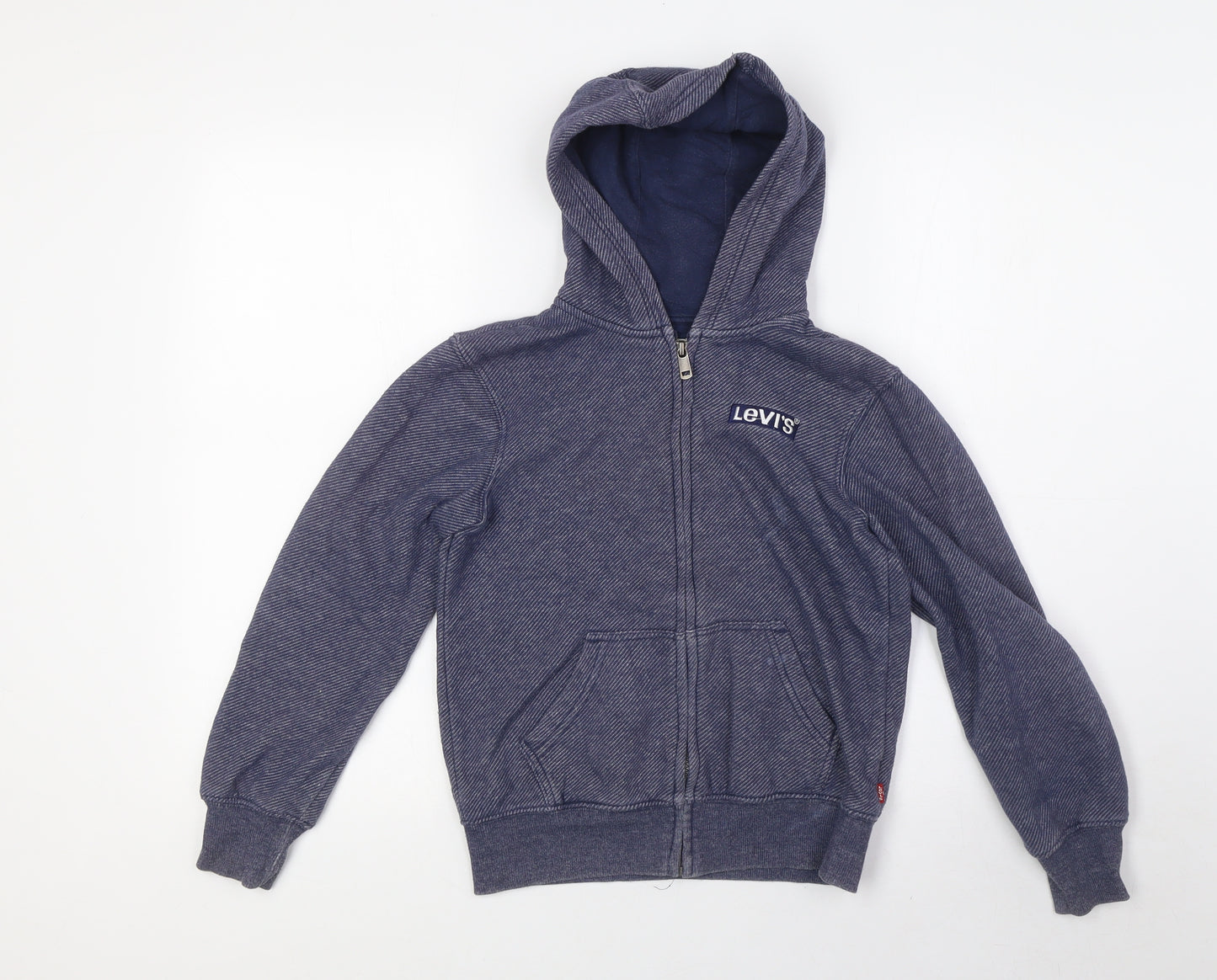 Levi's Boys Blue Cotton Full Zip Hoodie Size 9-10 Years Zip