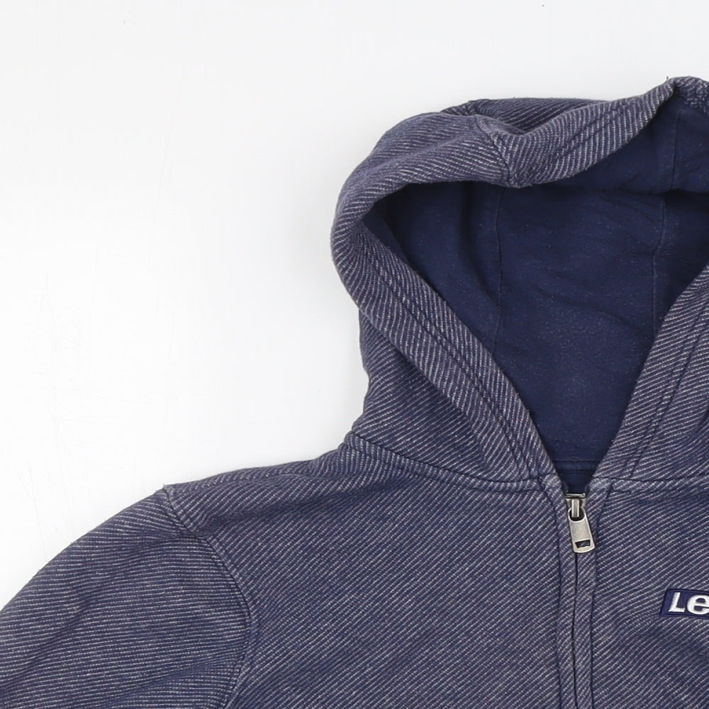 Levi's Boys Blue Cotton Full Zip Hoodie Size 9-10 Years Zip