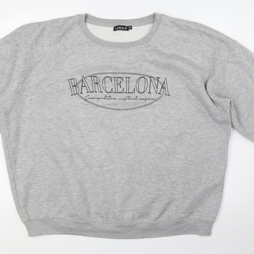 Lasula Womens Grey Cotton Pullover Sweatshirt Size 22 - Barcelona
