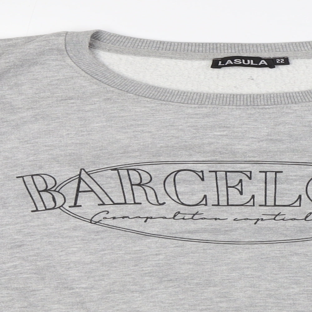 Lasula Womens Grey Cotton Pullover Sweatshirt Size 22 - Barcelona