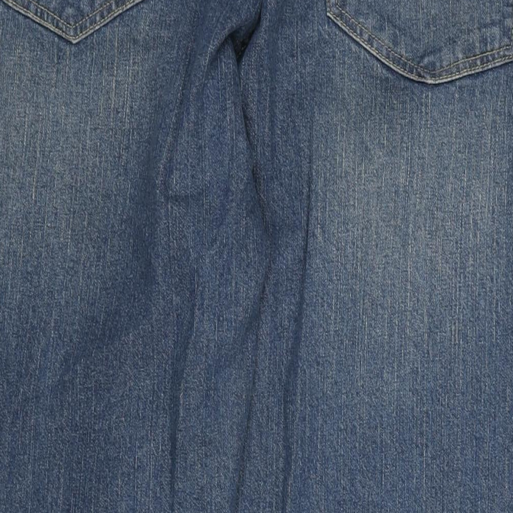 George Womens Blue Cotton Blend Straight Jeans Size 40 in L31 in Regular